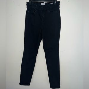 Black high rise skinny jeans.